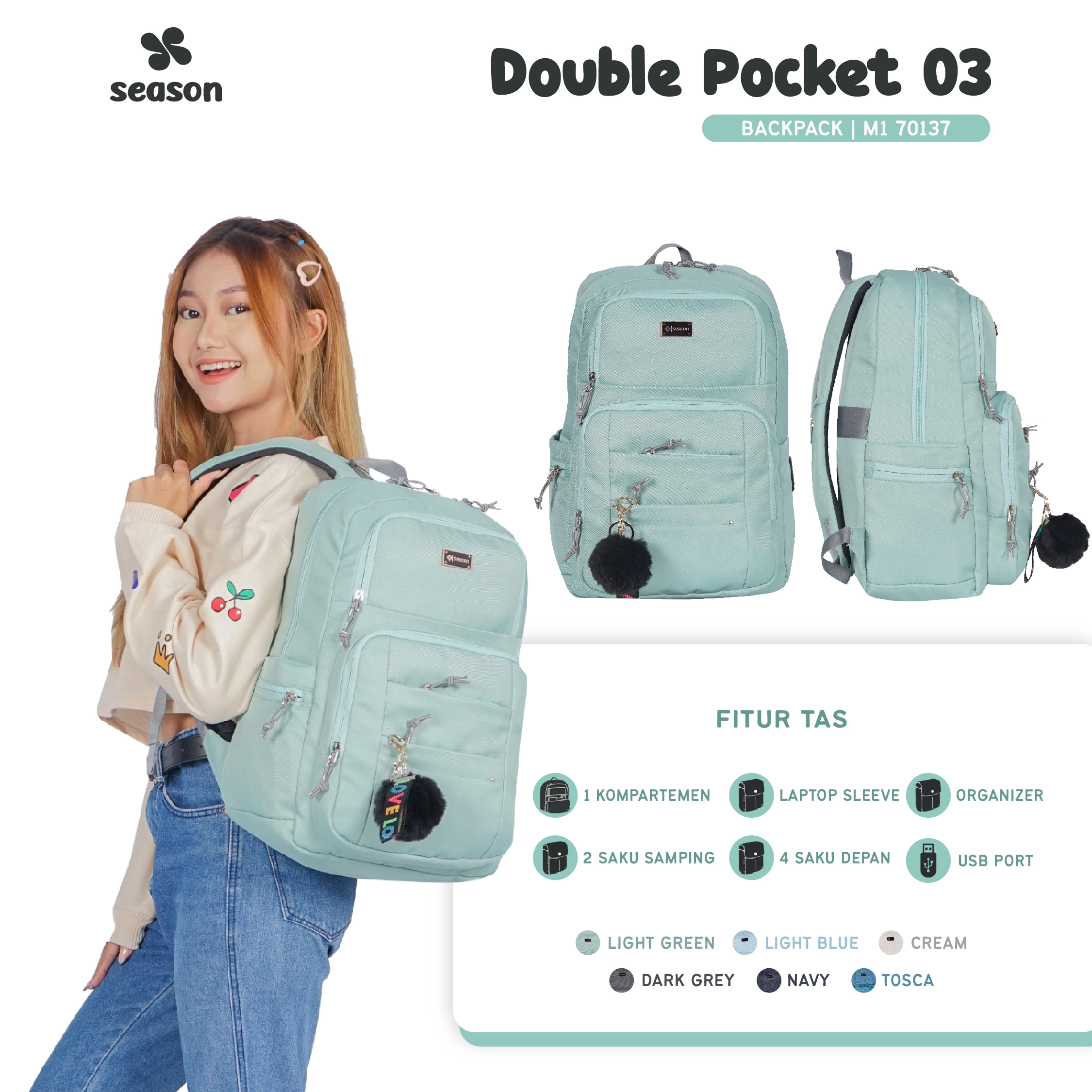 M1 70137 - LT.DOUBLE POCKET 3