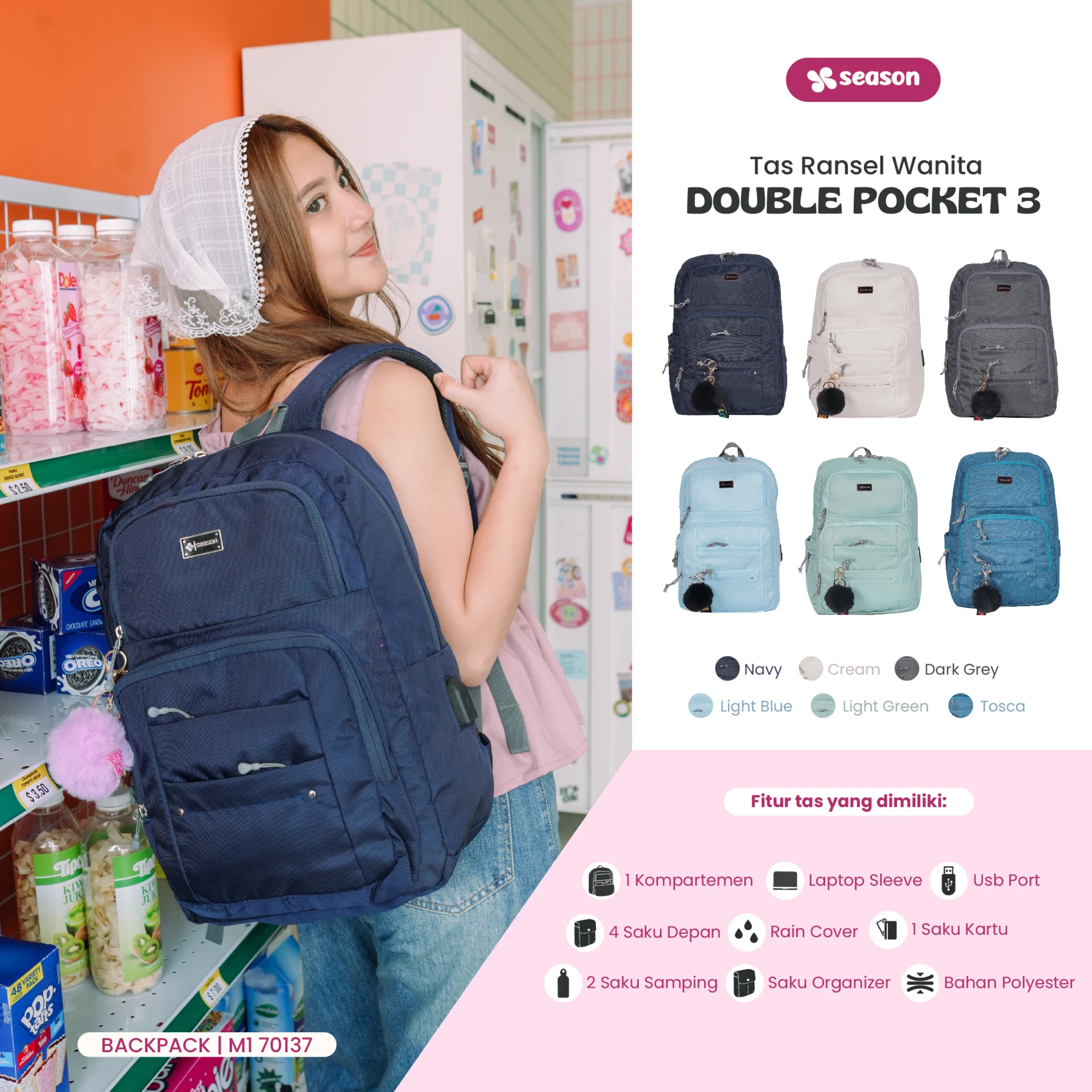 M1 70137 - LT.DOUBLE POCKET 3